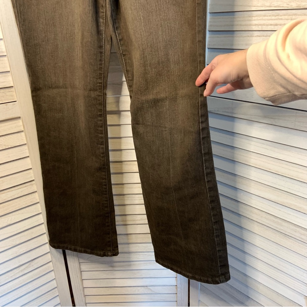 Gloria Vanderbilt Alana Embellished Pockets Brown Bootcut Denim Jeans Petite - Picture 7 of 15